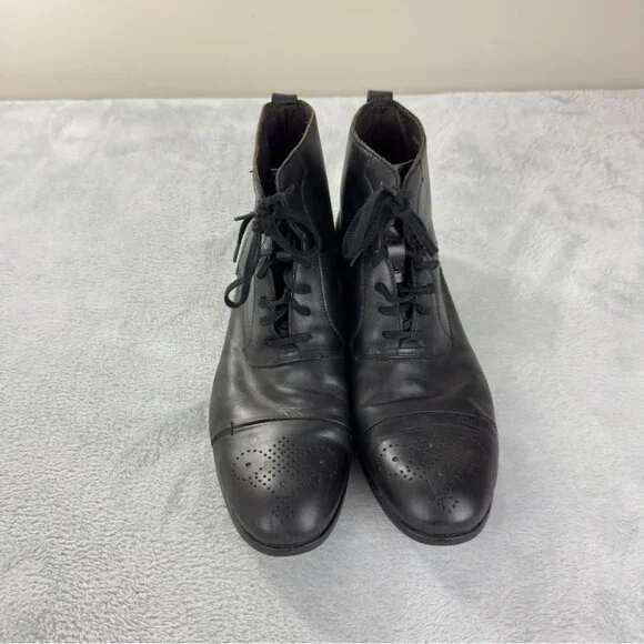 John Varvatos Men's Size 9.5 US Black Leather Wingtip Ankle Boots Made in China